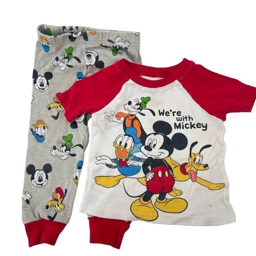 Disney Junior 2 Piece Sleepwear Set Mickey Mouse and Friends Pajama 2T Toddler
